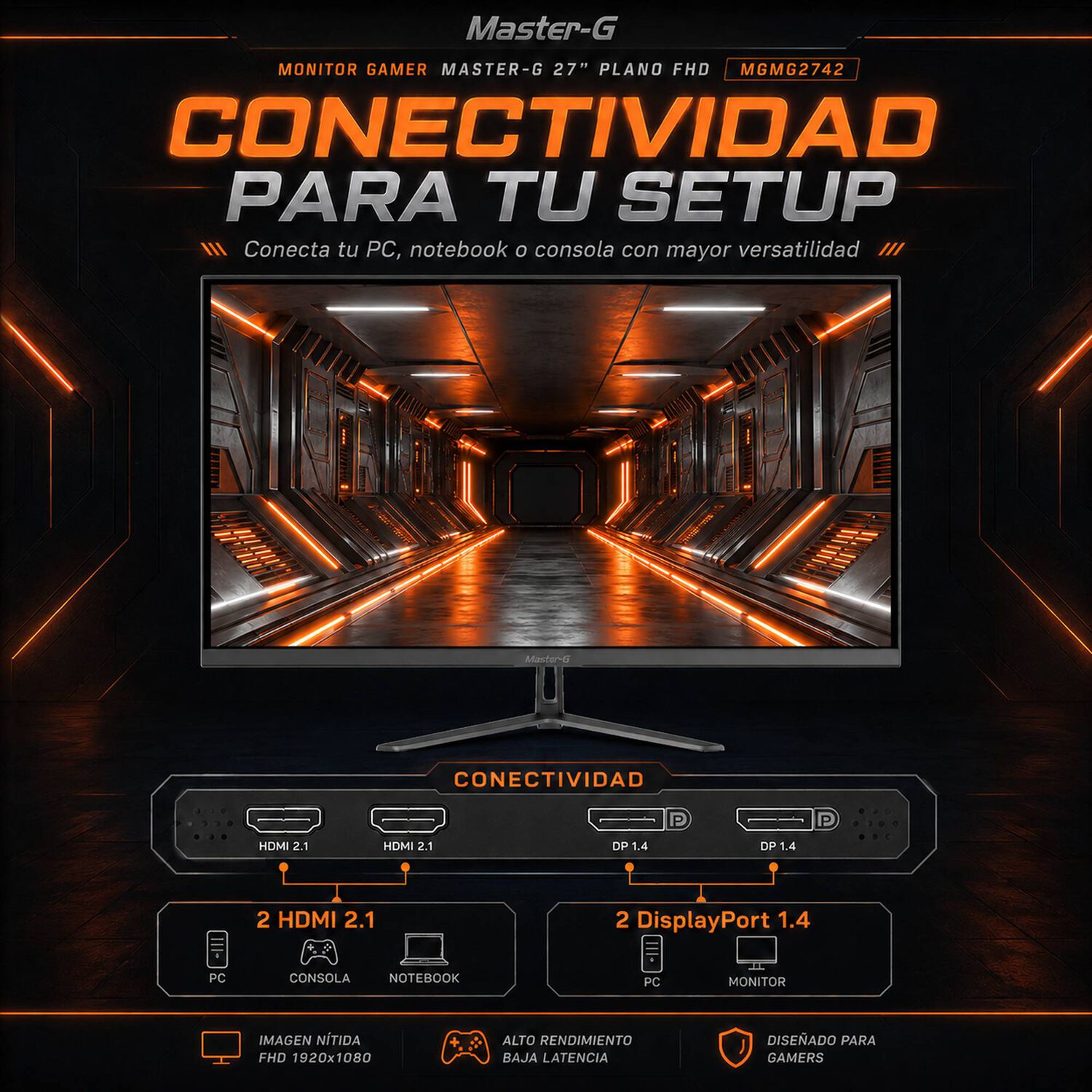 Monitor Gamer 27" Fhd Ips Hdr 180hz 1ms Mgmg2742 Master-g image number 5.0