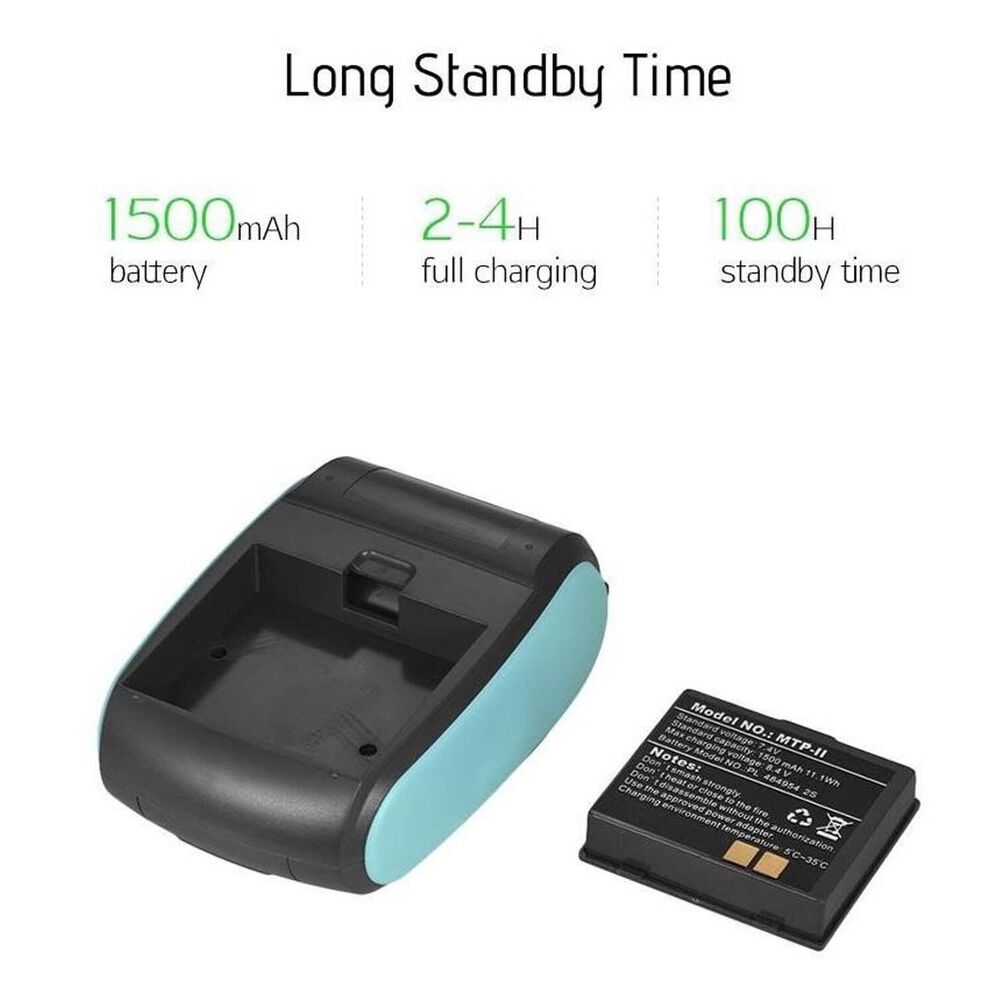 Impresora Portatil Pt-210 Bluetooth Celeste image number 2.0