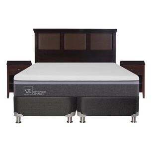 Box Spring Cic Ortopedic / 2 Plazas / Base Dividida + Set De Maderas