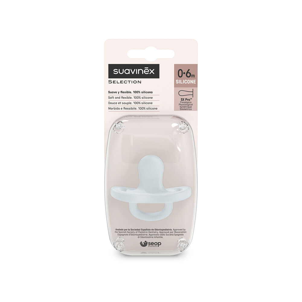 Chupete Todosilicona Fisiol&oacute;gico 0/6m Sx Pro Azul image number 2.0
