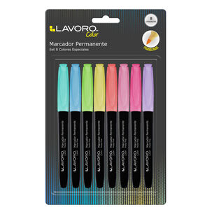 Marcador Permanente Set 8 Colores Lavoro