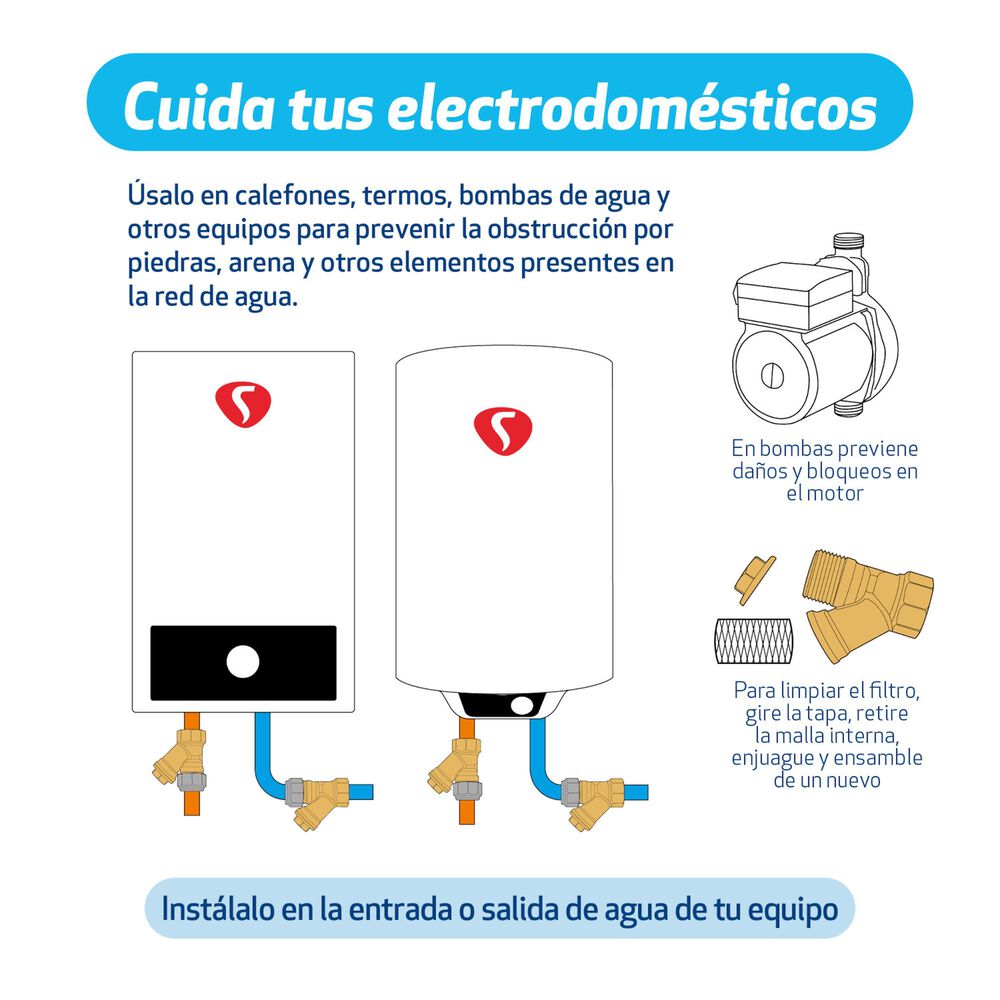Filtro Tipo Y Sedimentos Para Calefont Y Bombas Splendid image number 2.0