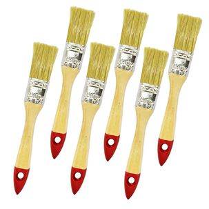 Set 6 Brochas Mango Madera 1 Pulgada Para Pintura Pintar
