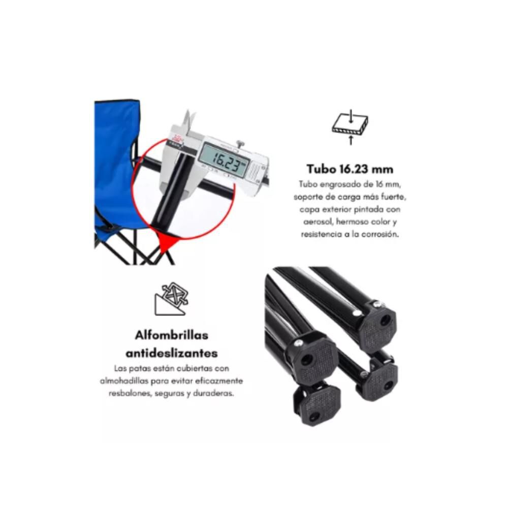 Silla Plegable De Playa Camping Pesca Picnic Con Porta Vaso image number 24.0