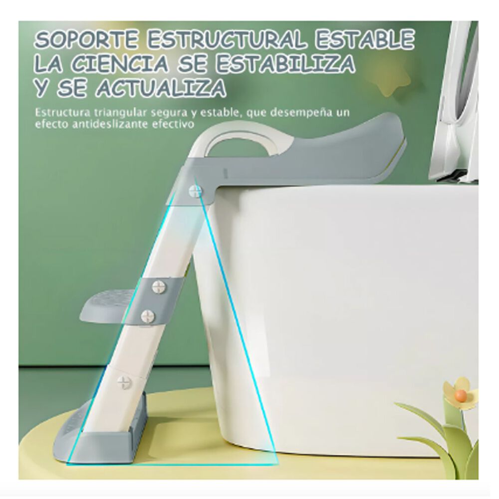 Asiento Reductor Con Escalera Para Ba&ntilde;o Entranamiento Bebe image number 3.0