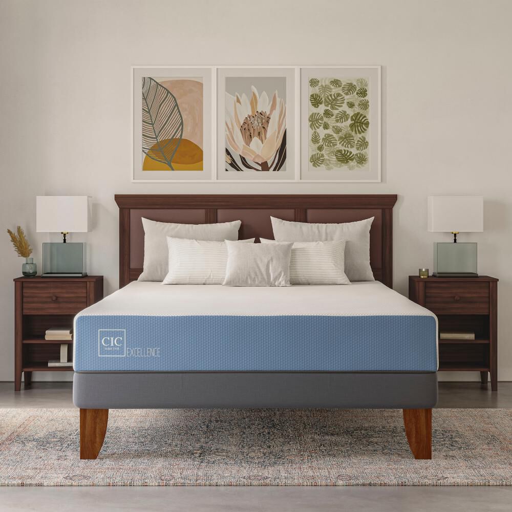 Cama Europea Cic Excellence / 2 Plazas / Base Normal + Respaldo image number 10.0