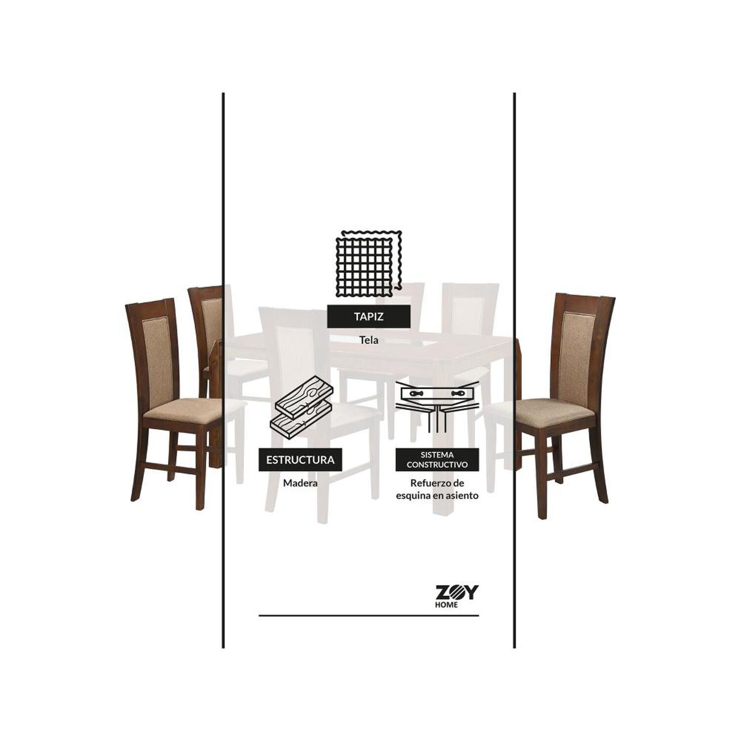 Juego De Comedor Zoy Home Bali / 8 Sillas image number 8.0