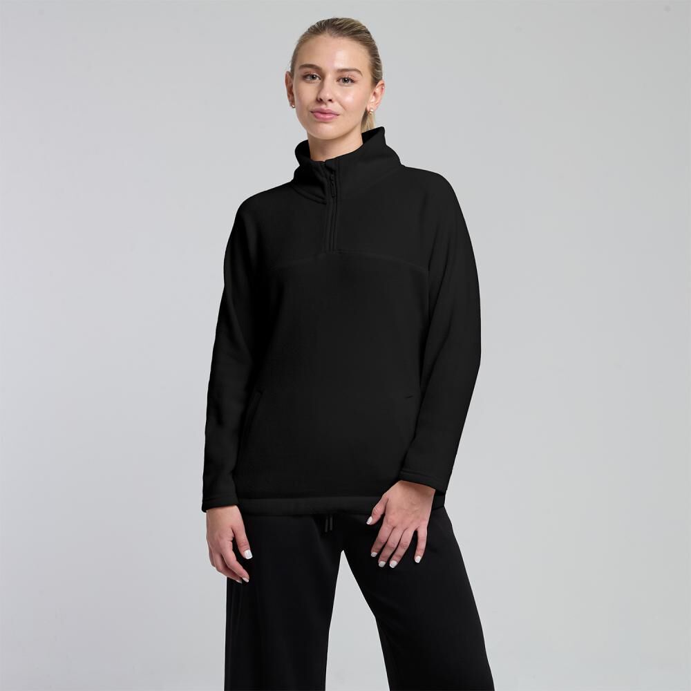 Polerón Deportivo Liso Slim Cuello Redondo Mujer Wetland image number 0.0