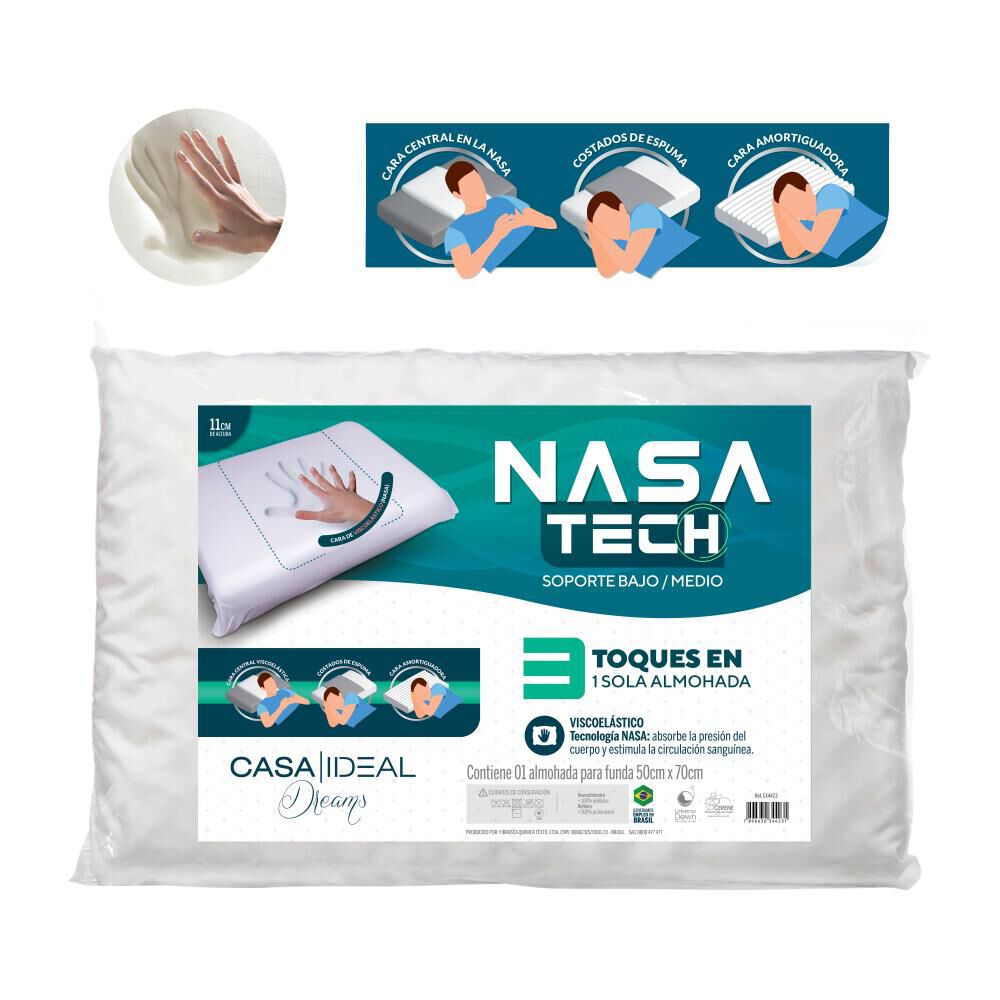 Almohada Casaideal Viscoelástica Memory Foam Nasa Tech / 39x59 Cm image number 5.0