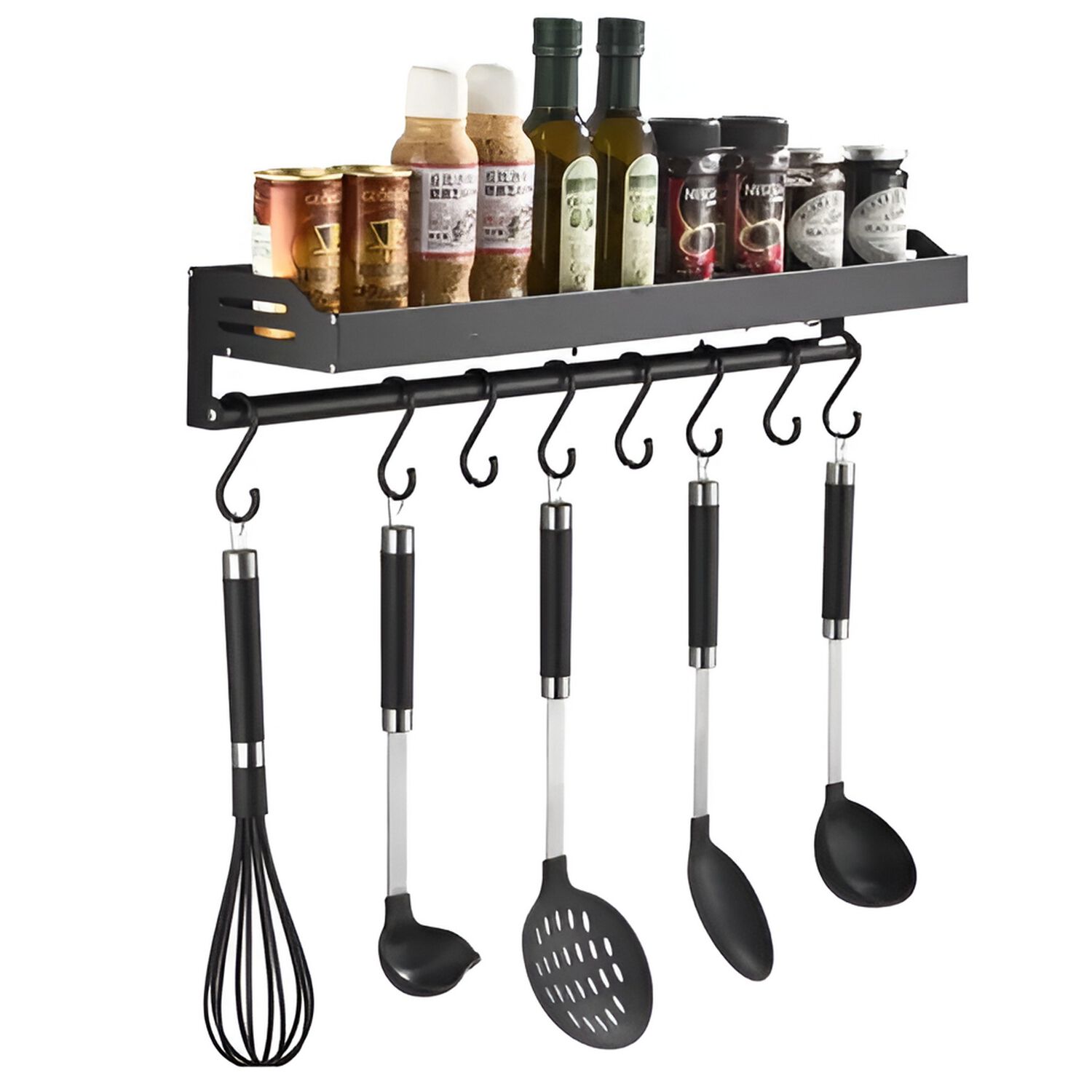 Set 10 Utensilios Cocina Silicona Antiadherente Negro image number 2.0