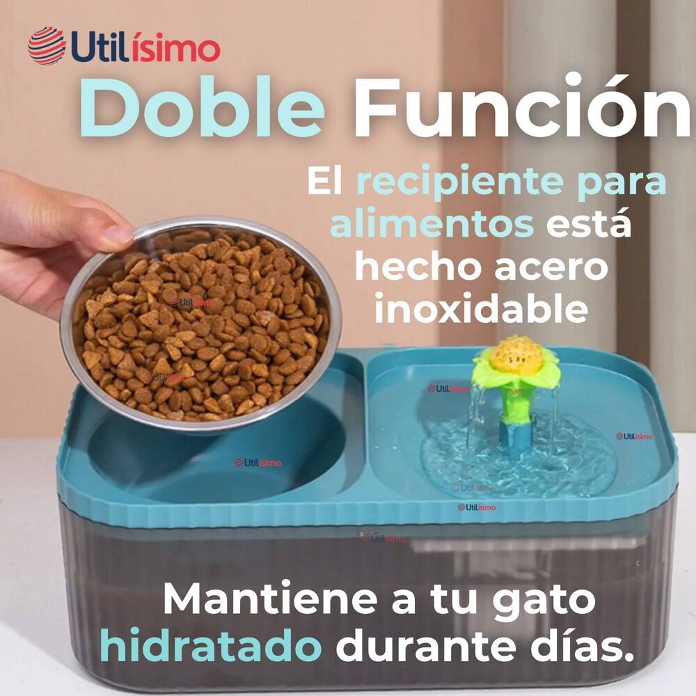 Fuente De Agua Bebedero 2 En 1 Eléctrico Para Gatos 3 Litros image number 3.0