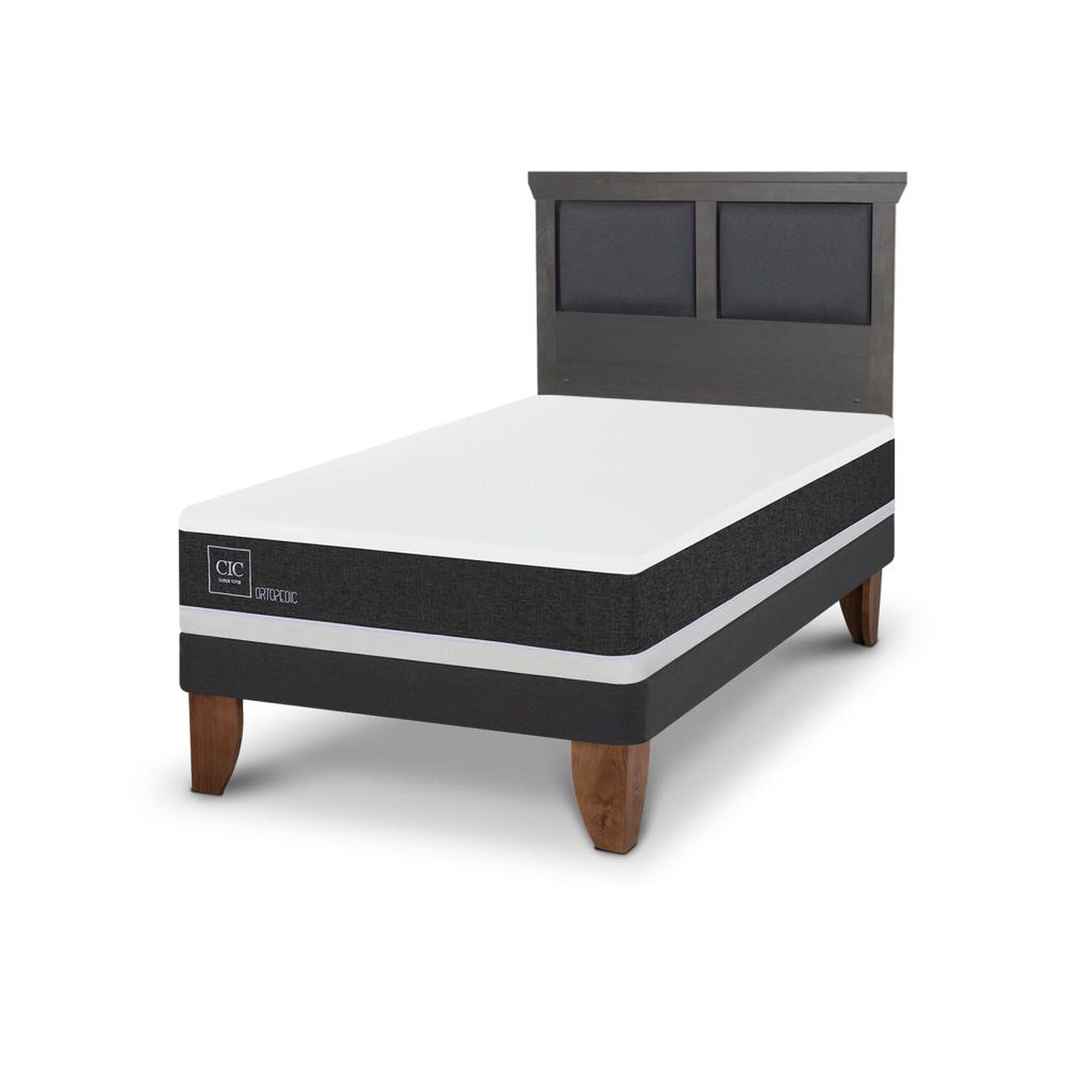 Cama Europea Cic Ortopedic / 1.5 Plazas / Base Normal + Respaldo image number 1.0