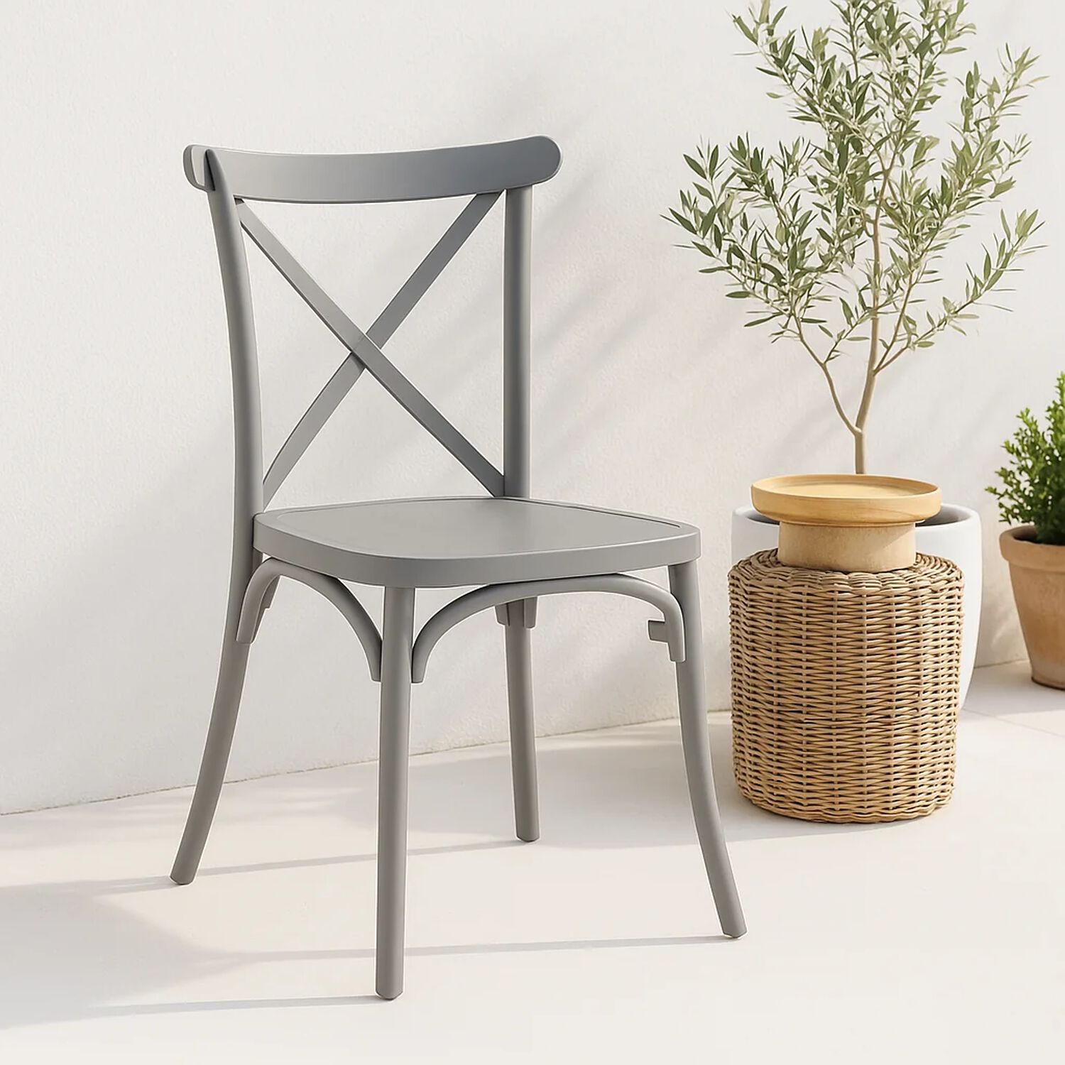 Silla Crossback Danubio De Terraza Exterior O Comedor - Gris image number 1.0
