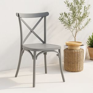 Silla Crossback Danubio De Terraza Exterior O Comedor - Gris
