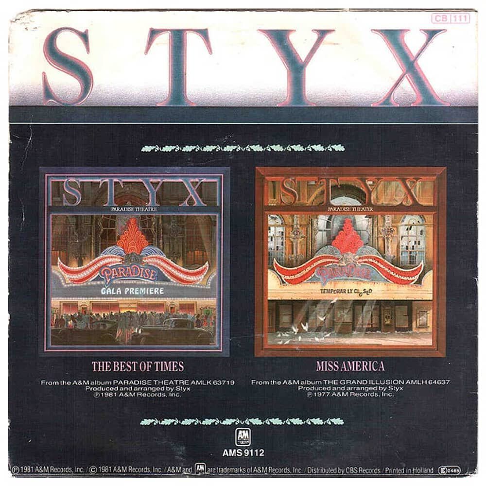 Styx - The Best Of Times| 7'' Single Vinilo Usado image number 1.0