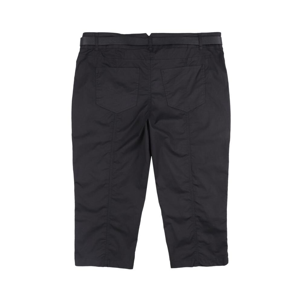 Bermuda Pescador Liso Con Cintur&oacute;n Tiro Medio Regular Mujer Geeps image number 1.0