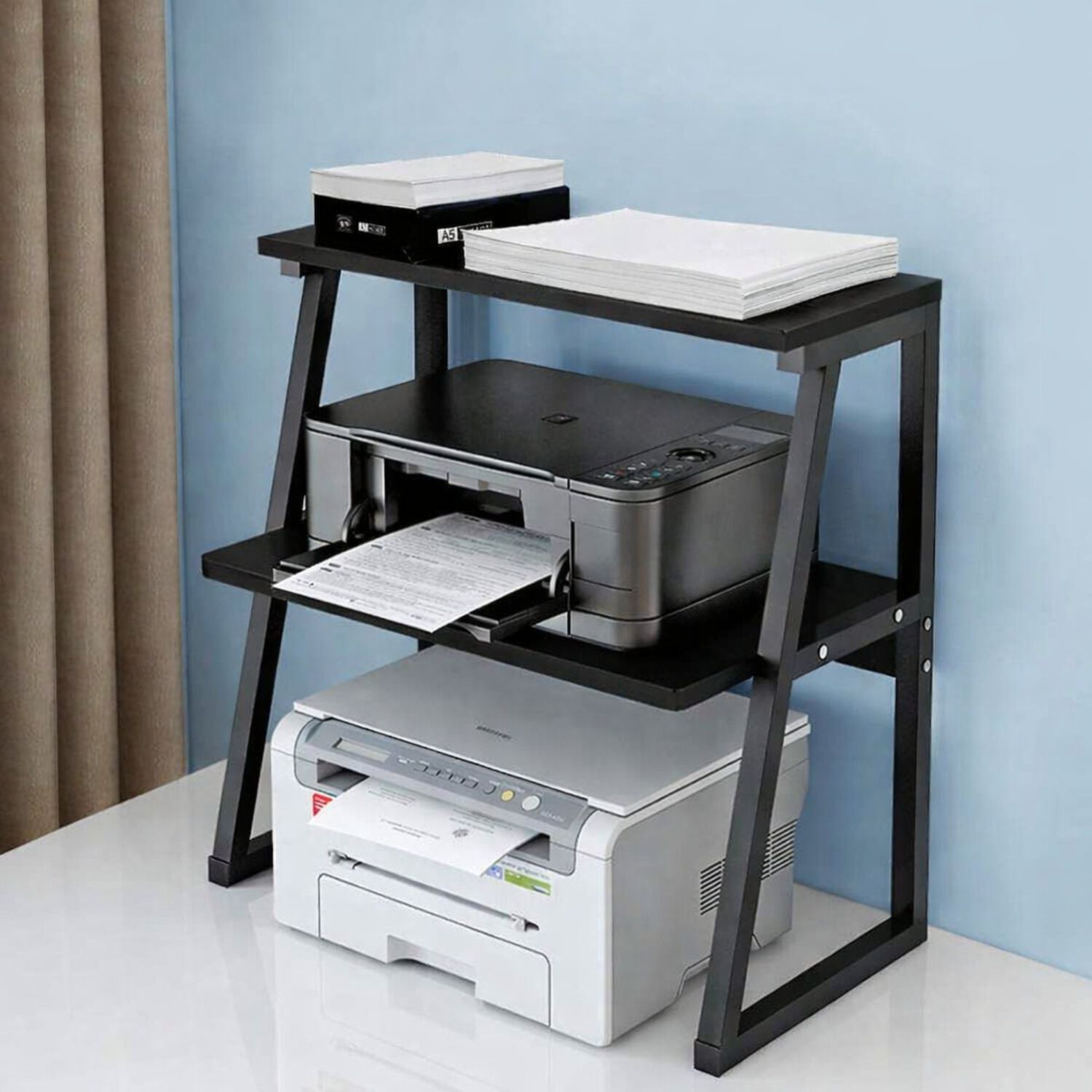 Soporte Para Impresora 2 Niveles Mdf Negro image number 2.0