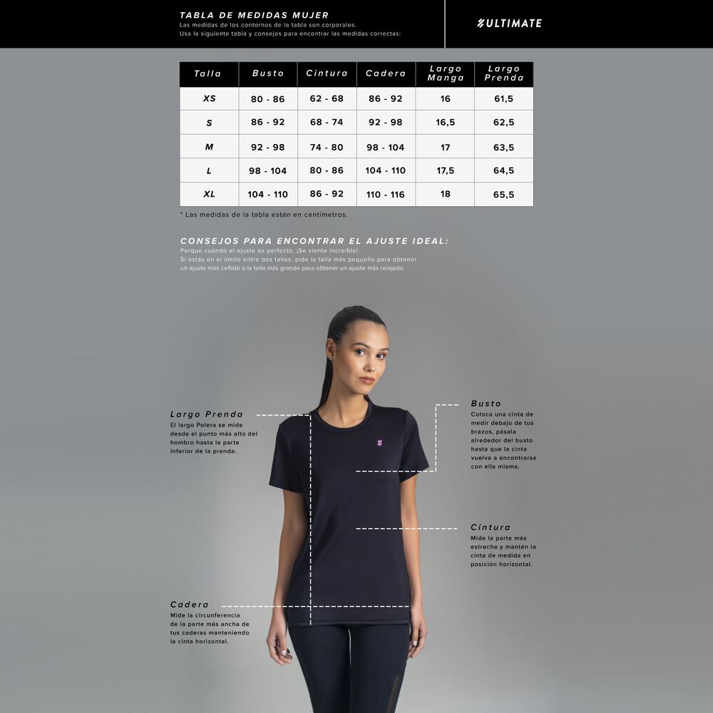 Ultimate Polera Mc Sport Mujer Black - Xs image number 4.0