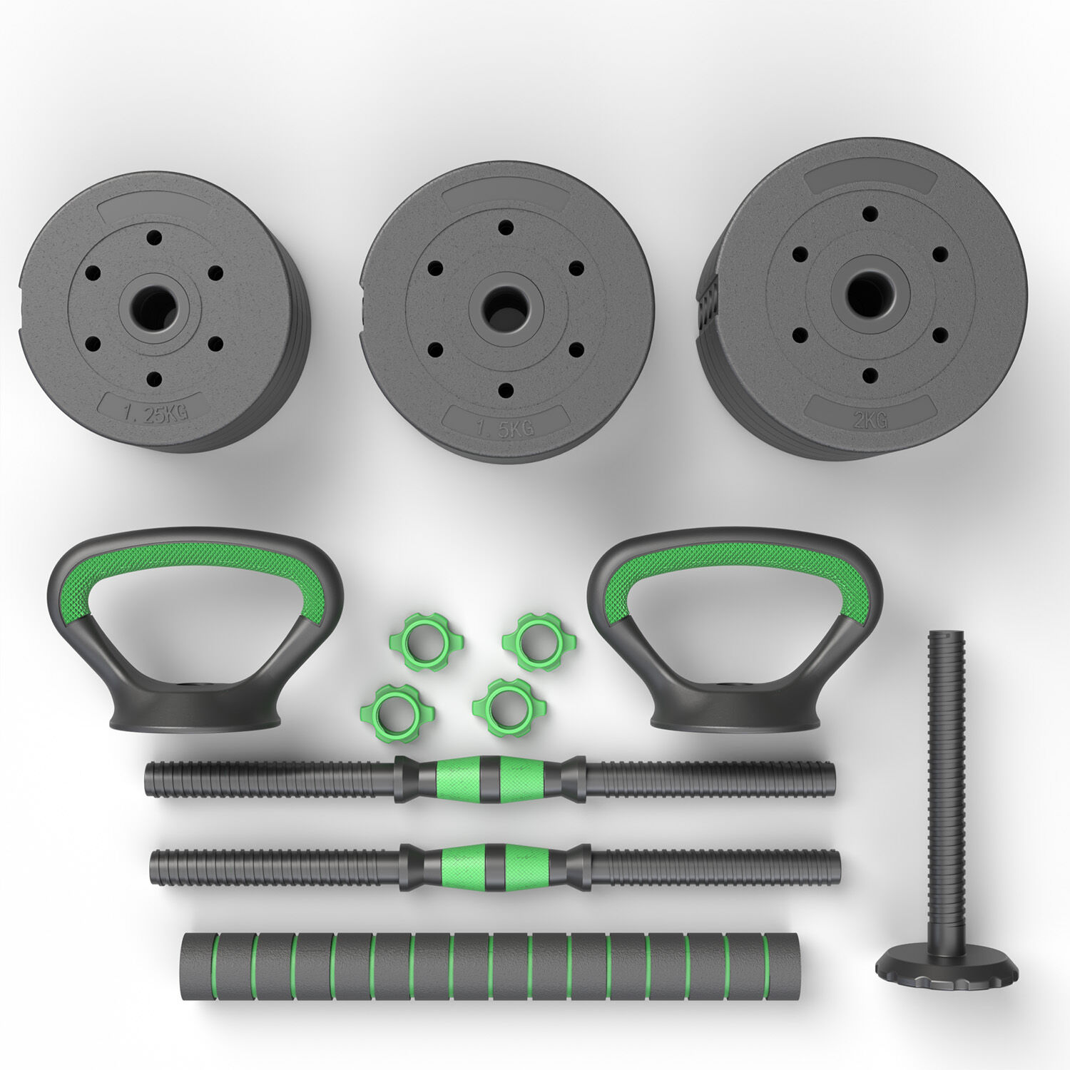 Set Mancuernas Green 3 En 1 Ajustables 20 Kg image number 1.0