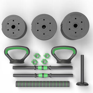 Set Mancuernas Green 3 En 1 Ajustables 20 Kg