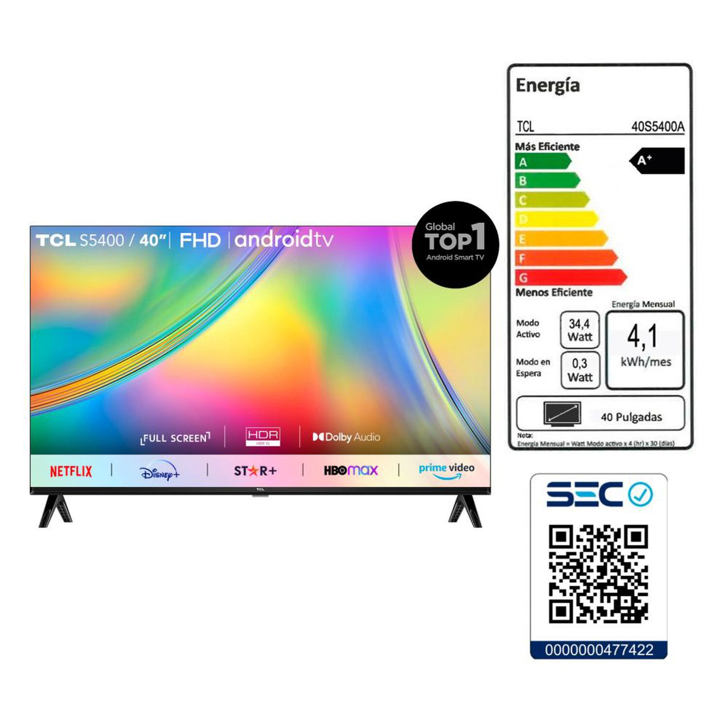 Led 40" TCL 40S5400A / Full HD / Smart TV image number 1.0