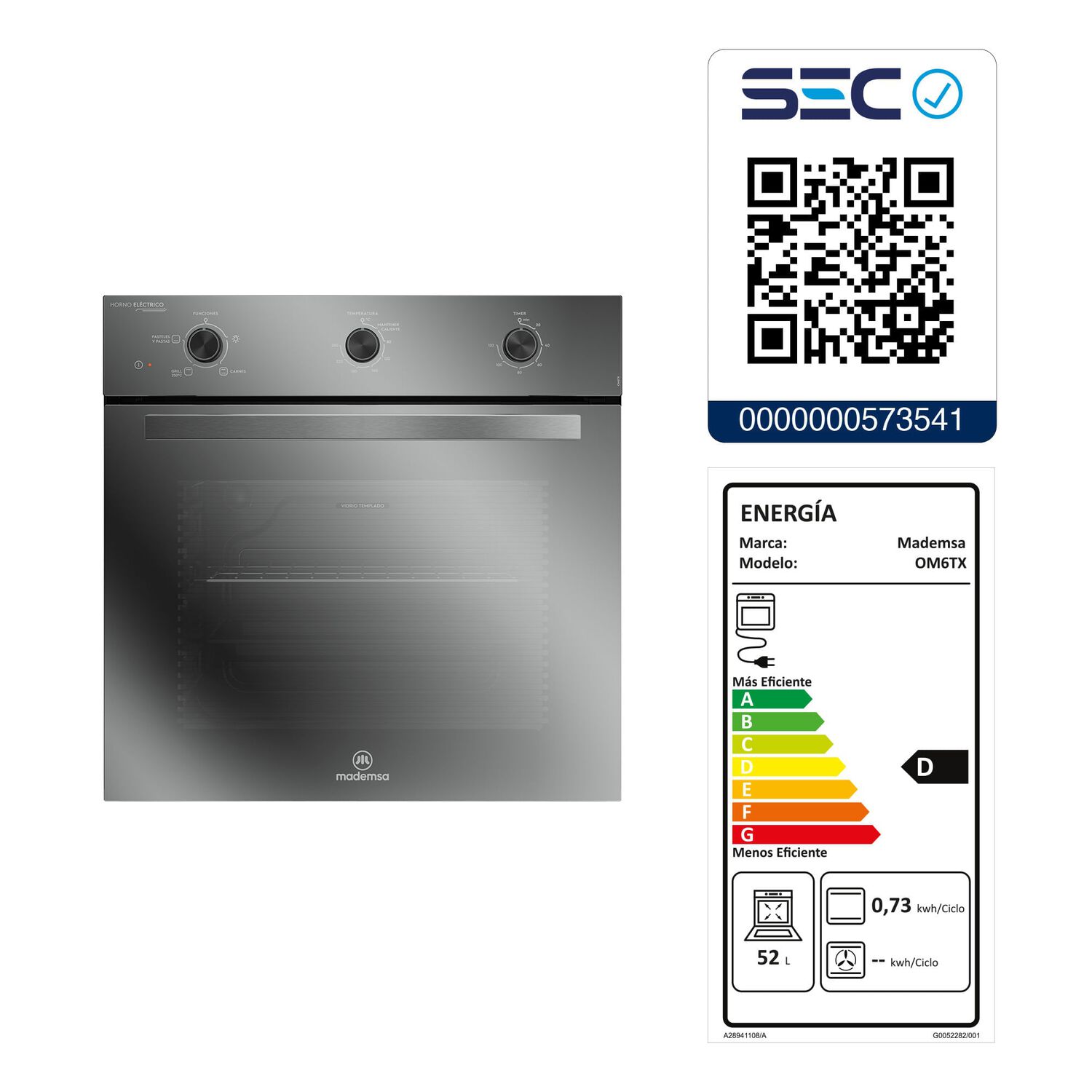 Horno Empotrable El&eacute;ctrico 59l Temporizador Y Limpia F&aacute;cil Om6tx image number 11.0