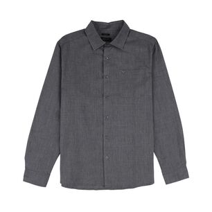 Camisa Lisa Slim Manga Larga Hombre Az Black
