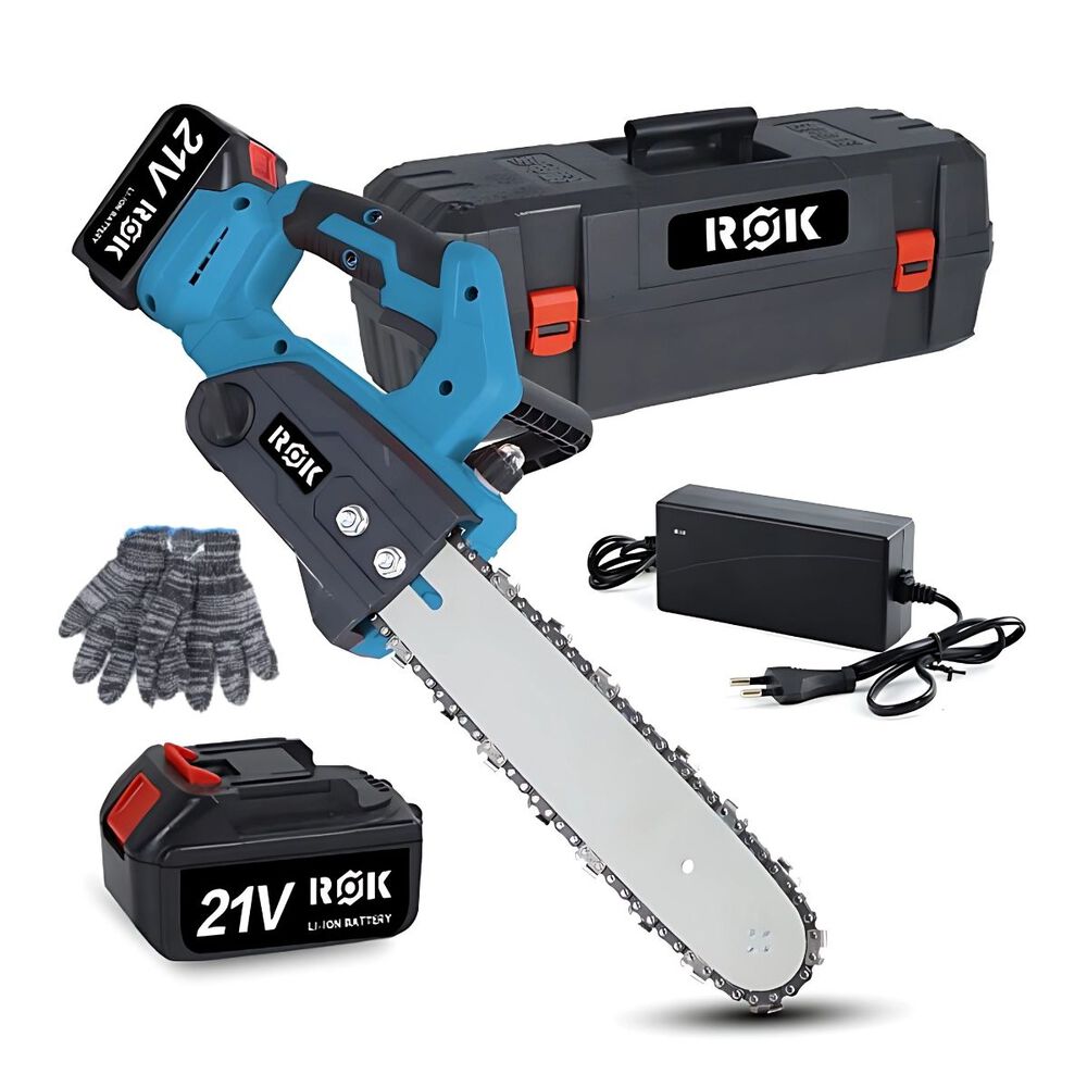 Motosierra Eléctrica Rok 12" 900w 21v 2 Baterías Litio image number 0.0