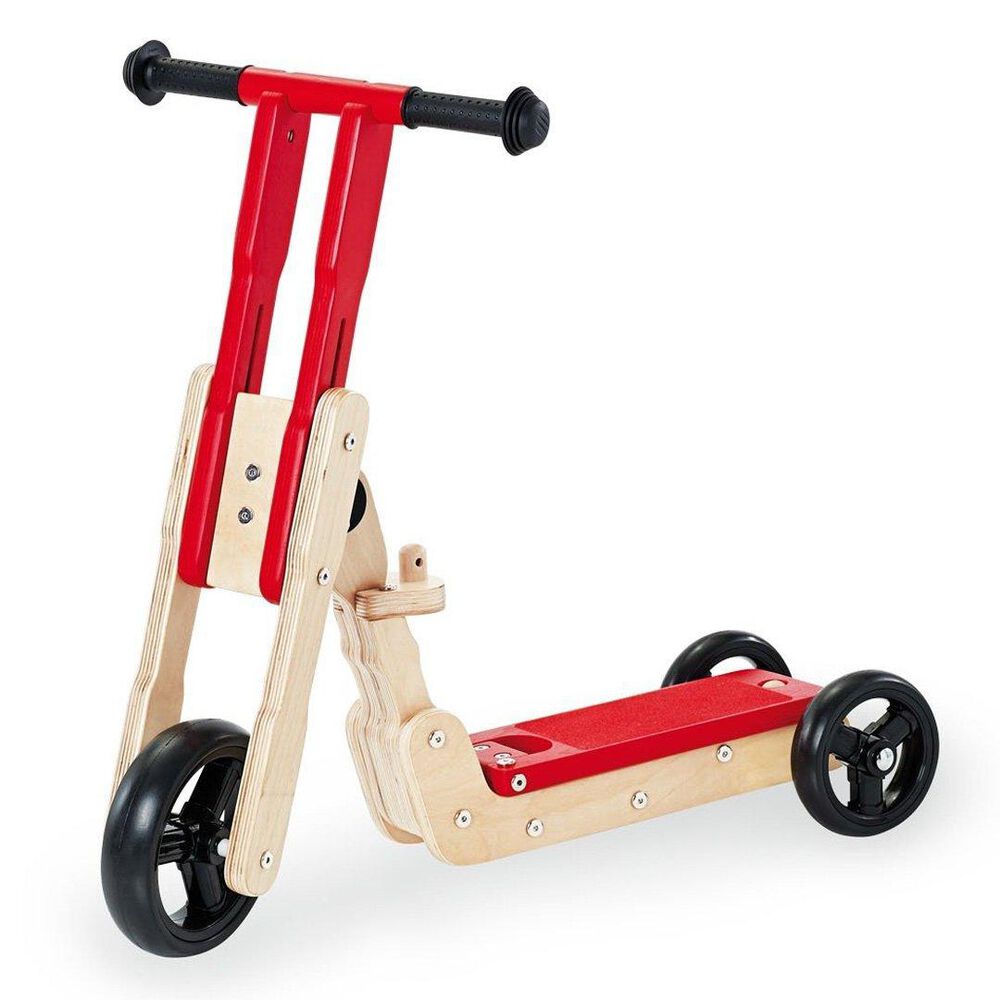Triciclo Scooter De Madera Theo Rojo image number 0.0