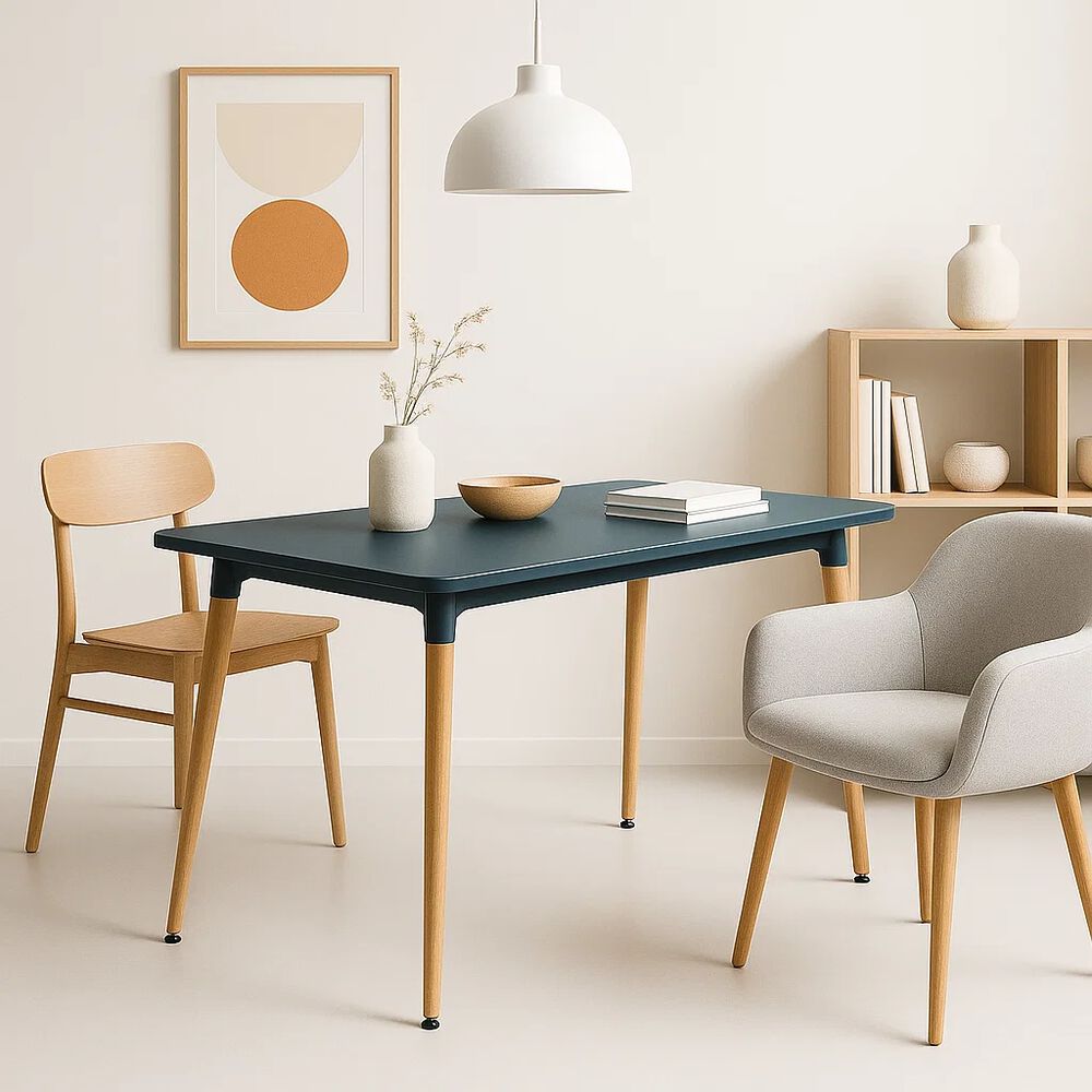 Mesa De Comedor 120x80 Rectangular - Negra image number 2.0