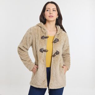Chaqueta Montgomery Sherpa Cuello Alto Con Capucha Mujer Geeps