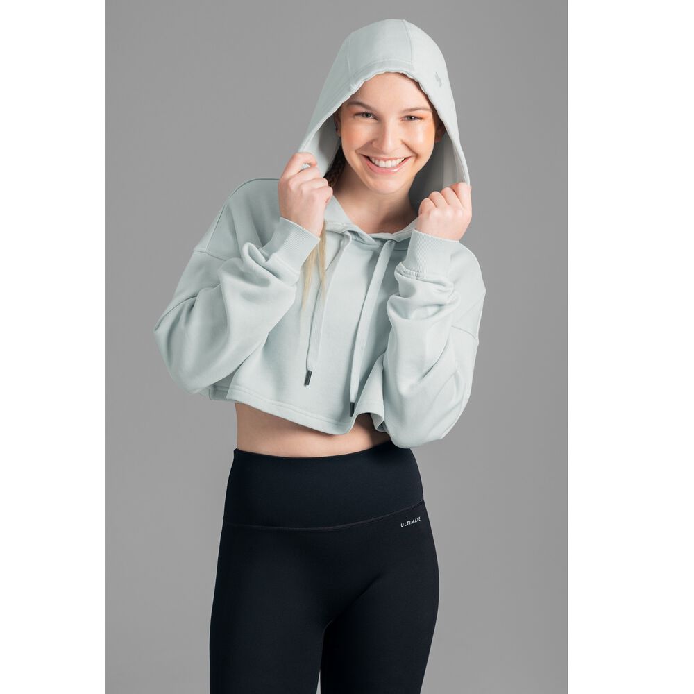 Ultimate Hoodie Crop Mujer Mint - L image number 0.0