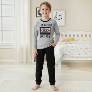 Pijama Ni&ntilde;o Algod&oacute;n Estampado Like Father Like Son Gris