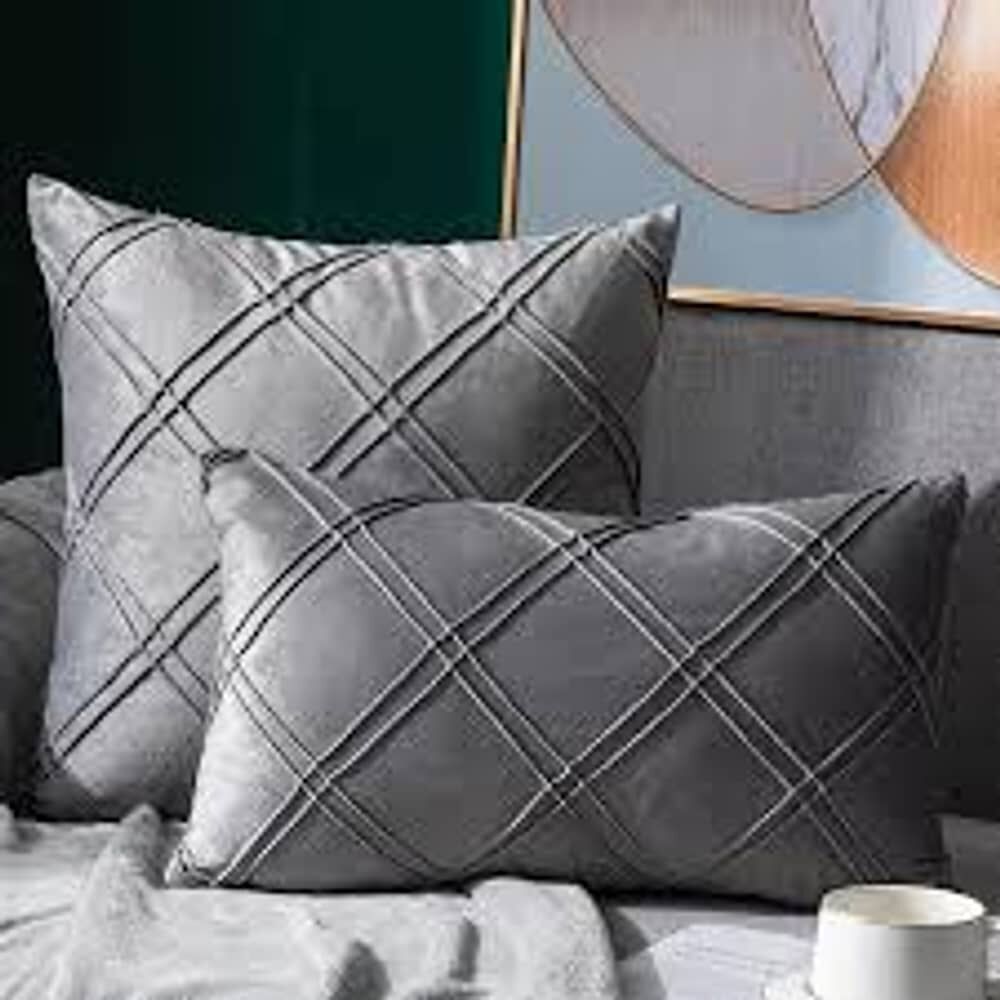 Set De 2 Cojines De Terciopelo Doble Pliegue image number 2.0