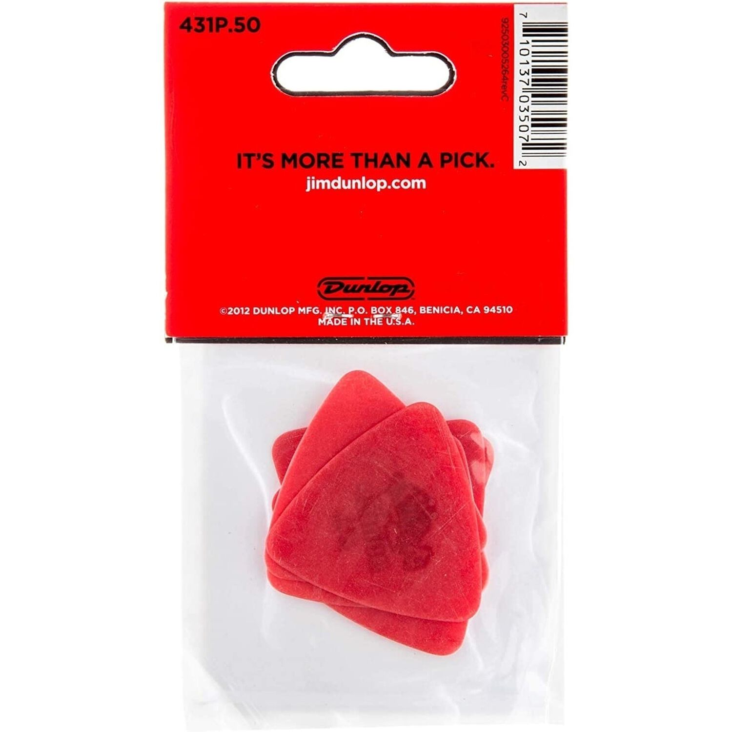 U&ntilde;etas Dunlop 431 Tortex Triangulares Rojas 0.50 Mm Pack 6un. image number 3.0