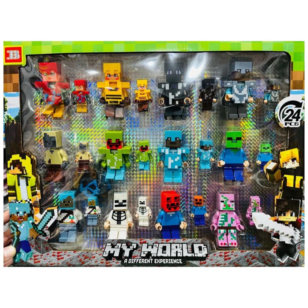 Juguete Set 24 Figuras Armables 8cm Bloques Myworld Infantil image number 0.0