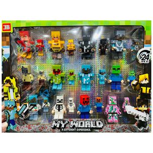 Juguete Set 24 Figuras Armables 8cm Bloques Myworld Infantil