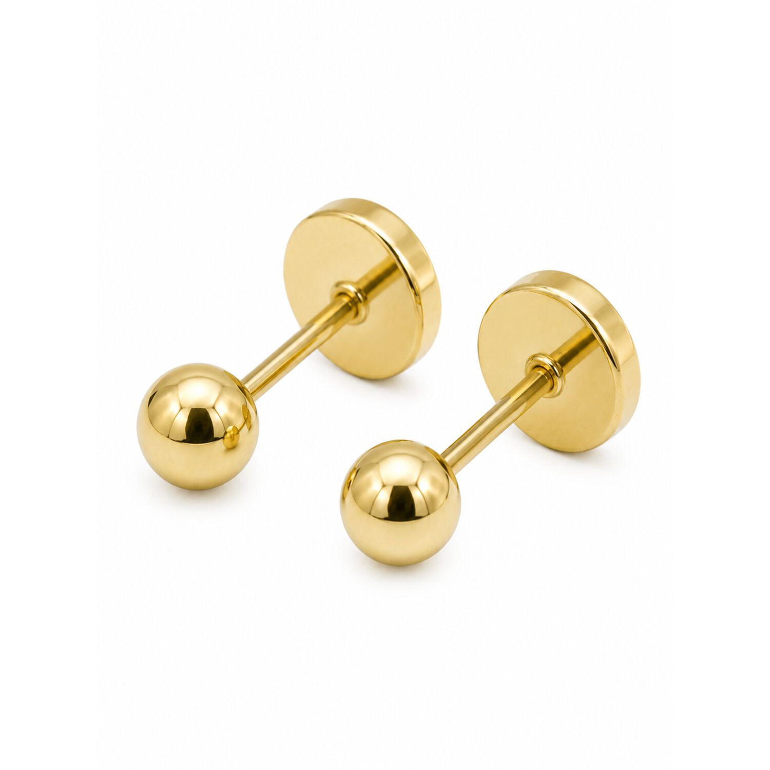 Aros Abridores Bolita 3.5mm N2 Oro14k Beb&eacute; Hipoalerg&eacute;nico Dorado image number 2.0