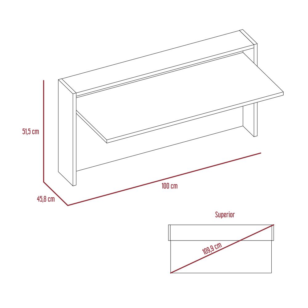 Escritorio Abatible De Pared Fm-040b Blanco Y Plomo image number 6.0