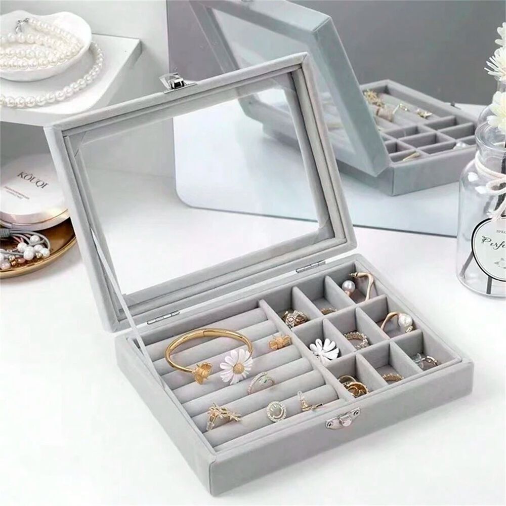 Caja Organizador De Joyer&iacute;a Port&aacute;til Gris image number 5.0