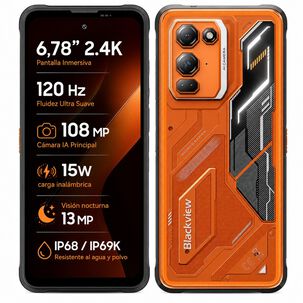 Celular Rugged Blackview Fort 200 Naranjo 256gb 108mp 24gb