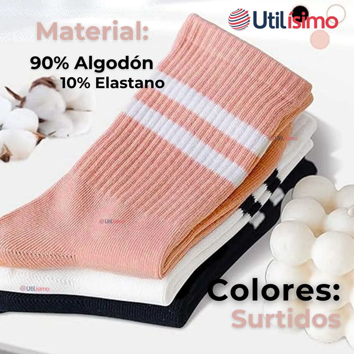 Pack 12 Calcetines Antideslizantes Largos Mujer image number 1.0