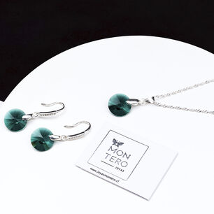 Conjunto Madrid Cristales Genuinos Emerald Shimmer
