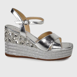 Sandalia Cuero Ibal&uacute; Plateado