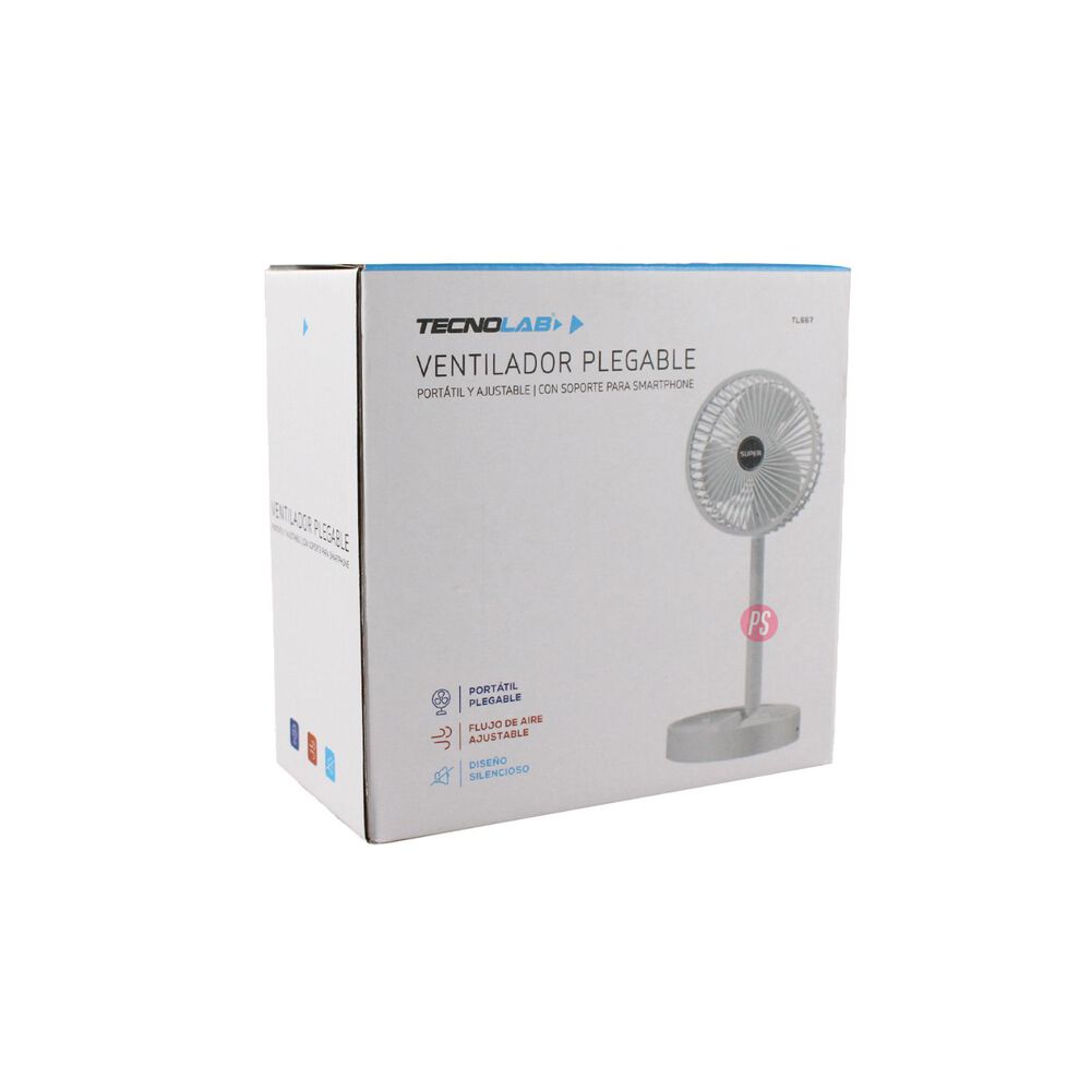 Mini Ventilador Usb Blanco Con Pedestal Y Soporte - Ps image number 2.0