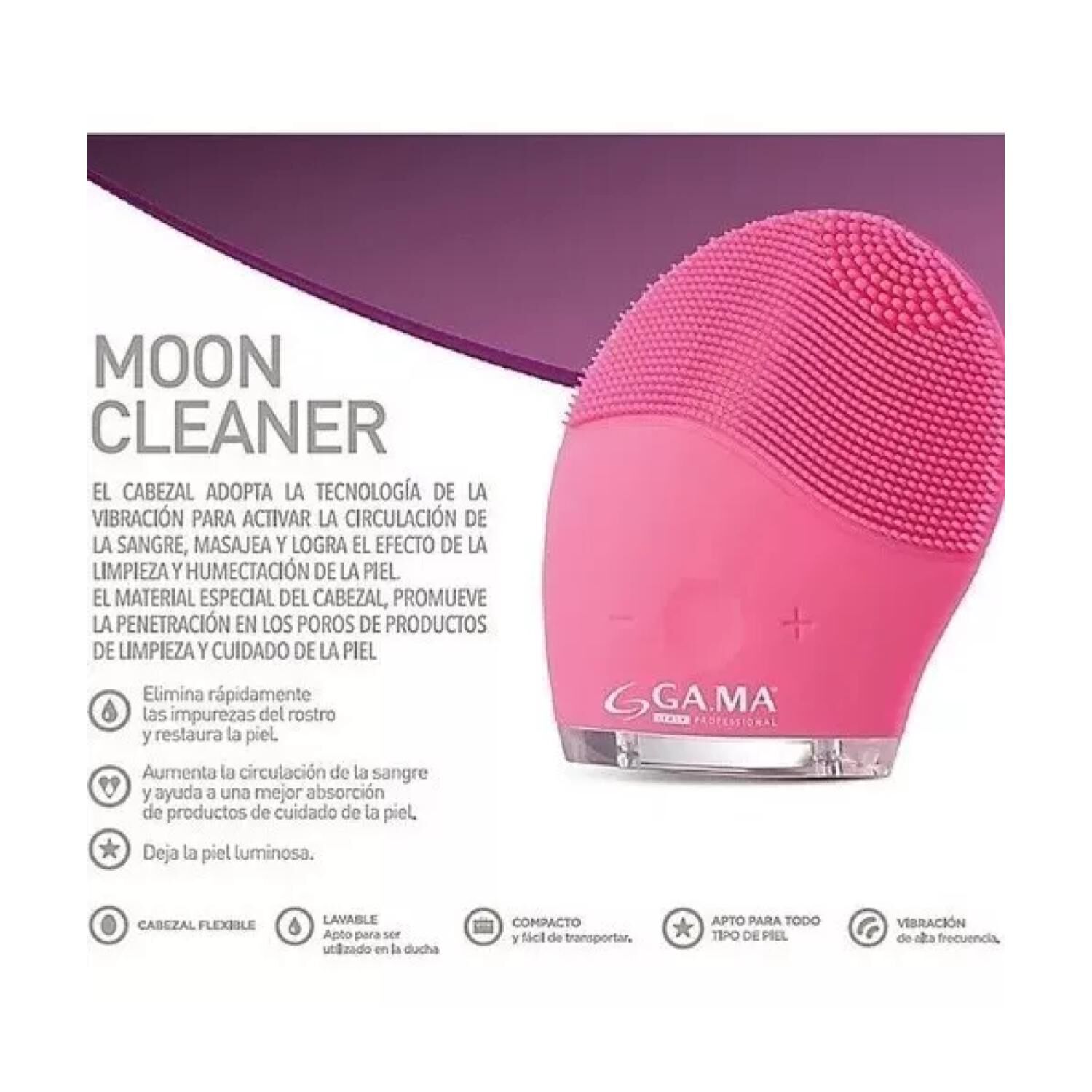 Masajeador Y Limpiador Facial Recargable Usb Cleaning Moon Gama image number 3.0