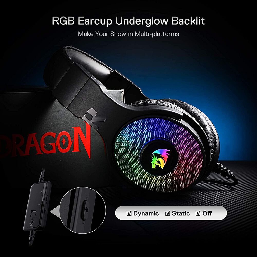 Audifonos Usb Redragon Pandora Audio 7.1 Envolvente Multiplataformas image number 12.0