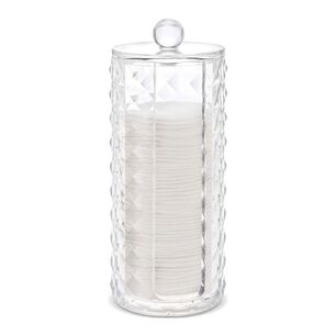 Organizador Cosm&eacute;tico Transparente Porta Discos Algod&oacute;n Con Tapa