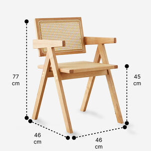 Pack 4 Sillas De Comedor Chandigarh Madera Natural