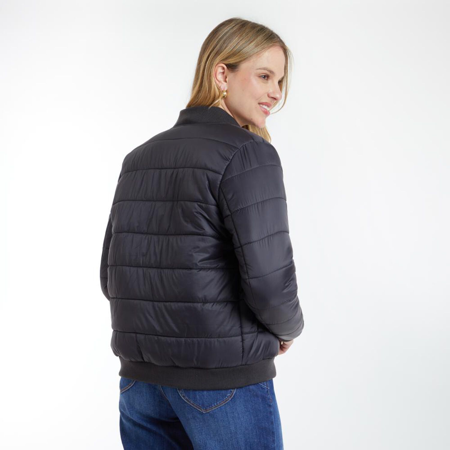 Parka Regular Forro Metalico Cuello V Mujer Kimera image number 3.0
